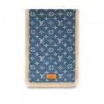 Louis Vuitton MP2703 Blue Shearling Denim Scarf