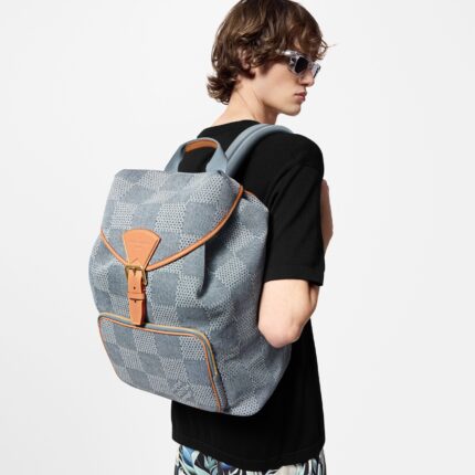 Louis Vuitton N40708 Montsouris Backpack Damier Blue